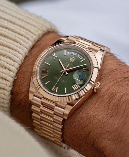 ROLEX DAY DATE PRIMIUM QUILTY WATCH ROSE GOLD