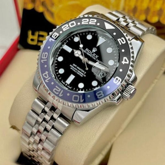 Rolex Gmt Master Silver Black Metal Watch - Bruce Wayne